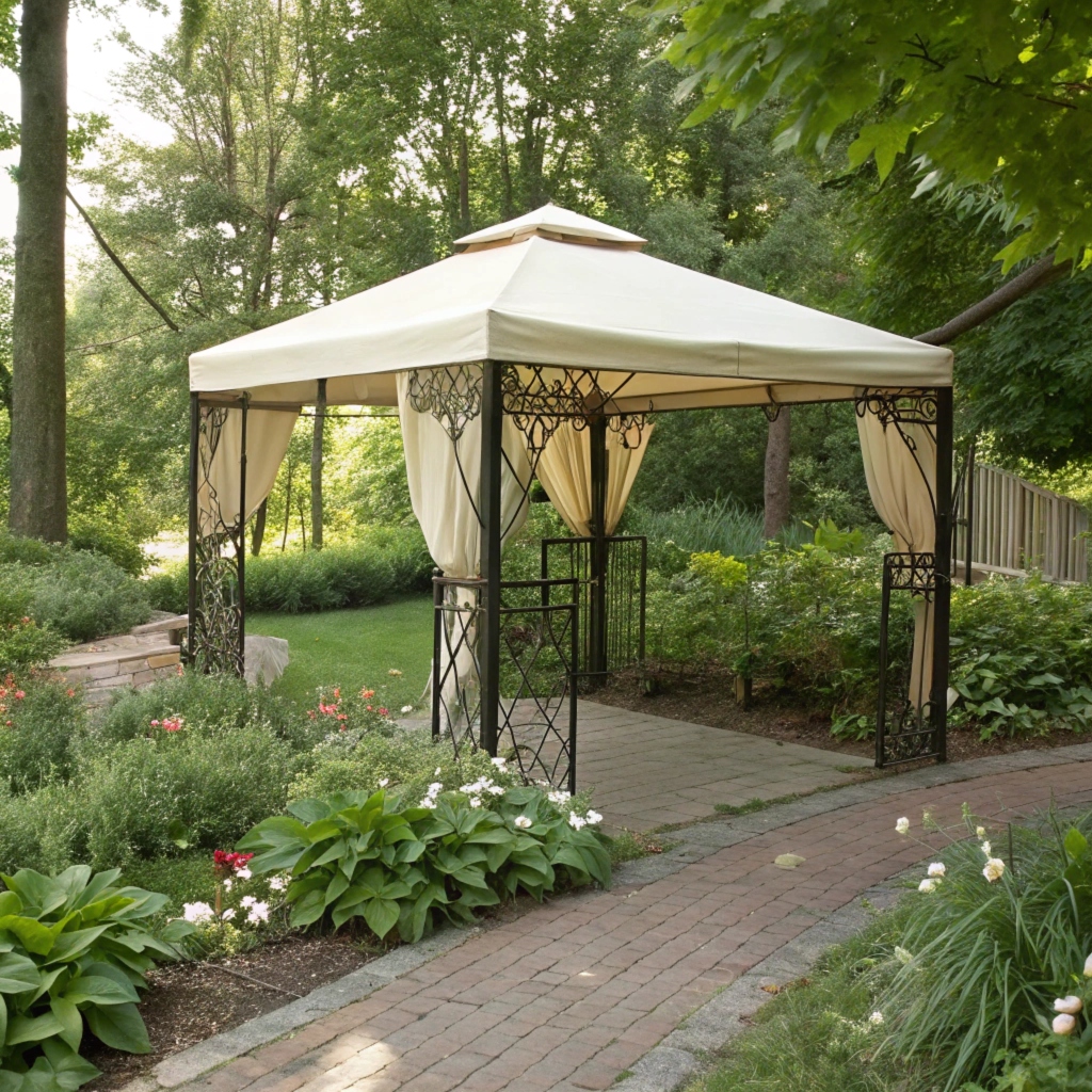 10 x 10 open canopy in garden